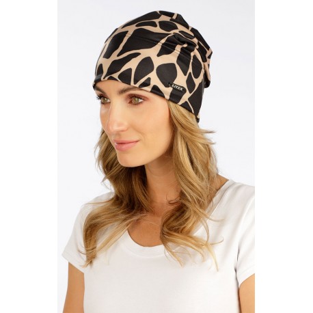 Dámská čepice Litex 7F072, černo béžová